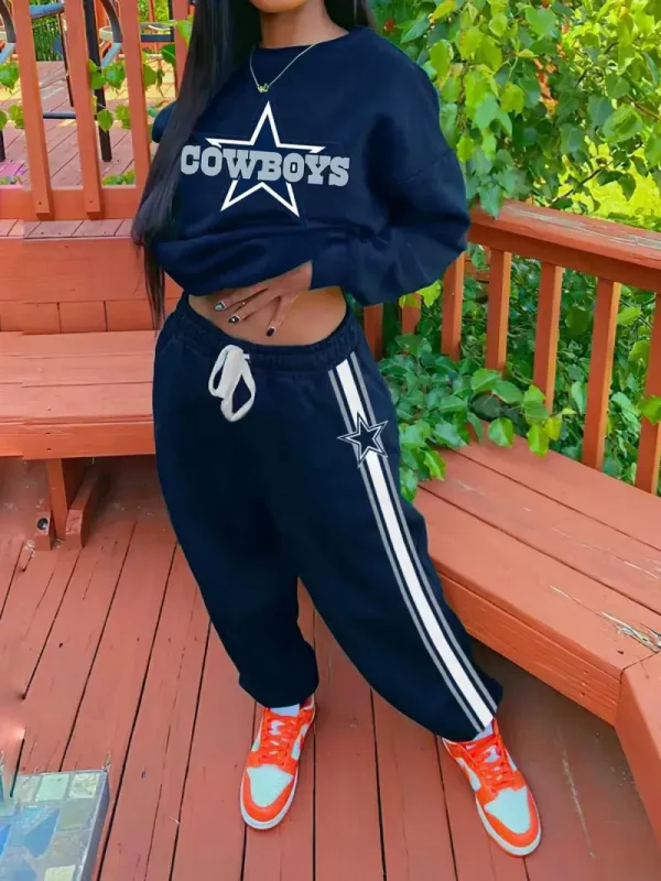 Dallas Cowboys Drop Shoulder Sweatshirt and Sweatpants BGDSSW647