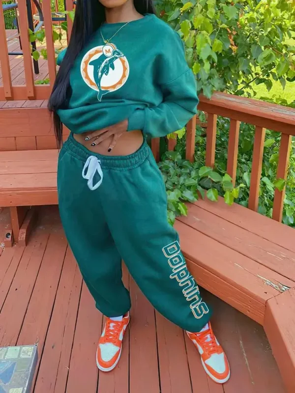 Miami Dolphins Drop Shoulder Sweatshirt and Sweatpants BGDSSW650