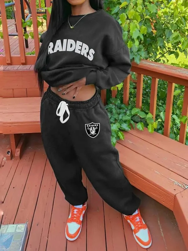 Las Vegas Raiders Drop Shoulder Sweatshirt and Sweatpants BGDSSW658