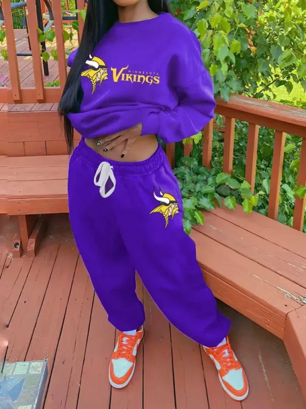 Minnesota Vikings Drop Shoulder Sweatshirt and Sweatpants BGDSSW662