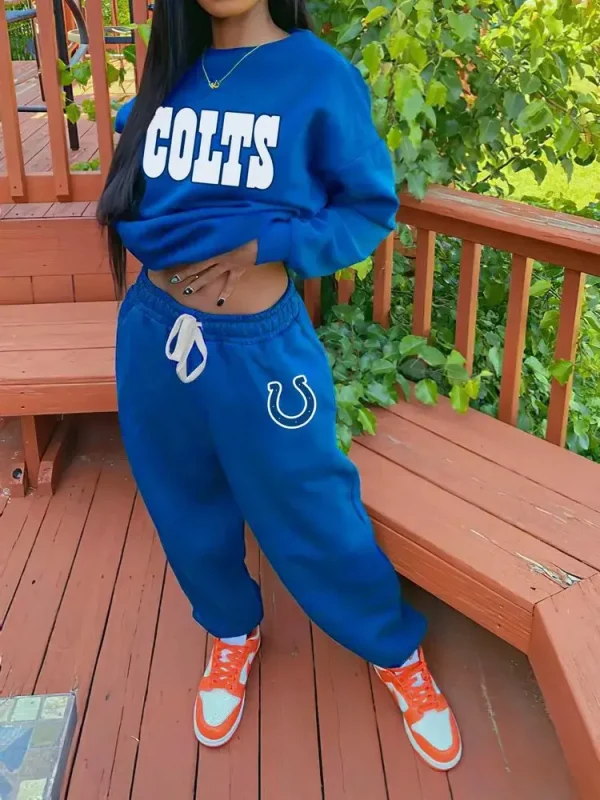 Indianapolis Colts Drop Shoulder Sweatshirt and Sweatpants BGDSSW664