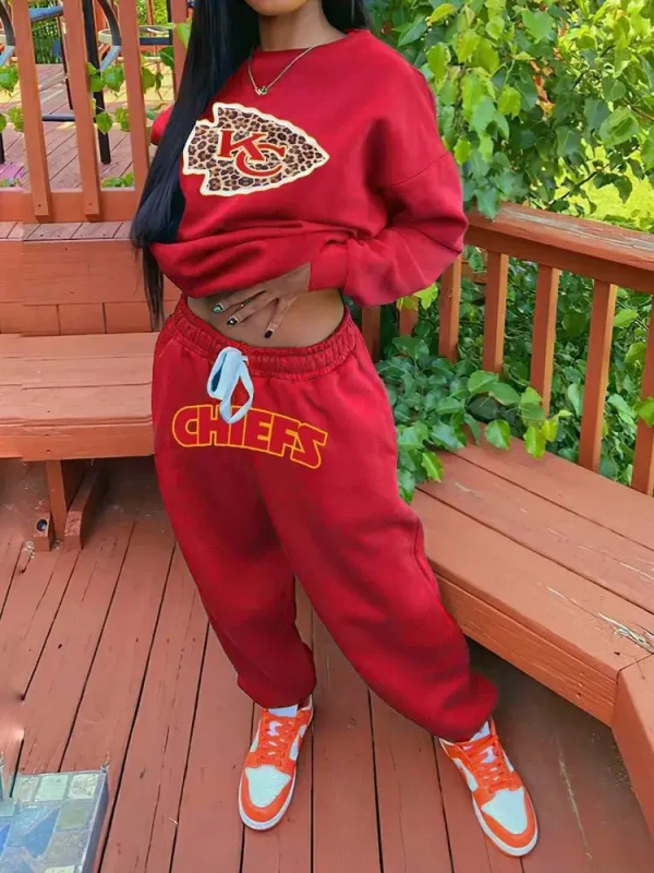 Kansas City Chiefs Drop Shoulder Sweatshirt and Sweatpants BGDSSW666