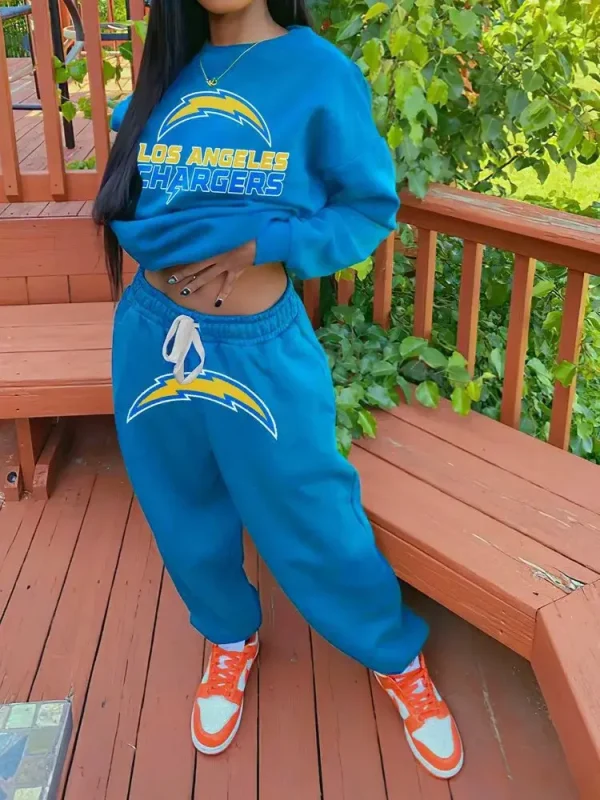 Los Angeles Chargers Drop Shoulder Sweatshirt and Sweatpants BGDSSW670