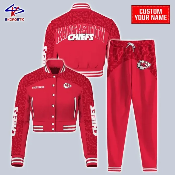 Kansas City Chiefs Combo Crop Varsity Jacket And Sweatpants SPTBBJACKET400