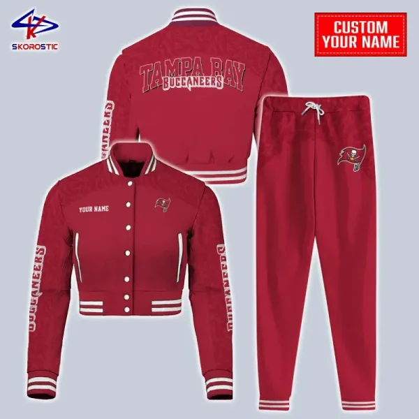 Tampa Bay Buccaneers Combo Crop Varsity Jacket And Sweatpants SPTBBJACKET411