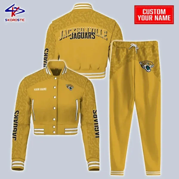 Jacksonville Jaguars Combo Crop Varsity Jacket And Sweatpants SPTBBJACKET412