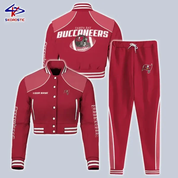 Tampa Bay Buccaneers Combo Crop Varsity Jacket And Sweatpants SPTBBJACKET414