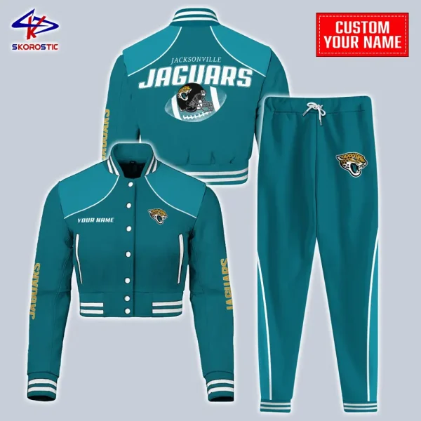 Jacksonville Jaguars Combo Crop Varsity Jacket And Sweatpants SPTBBJACKET415