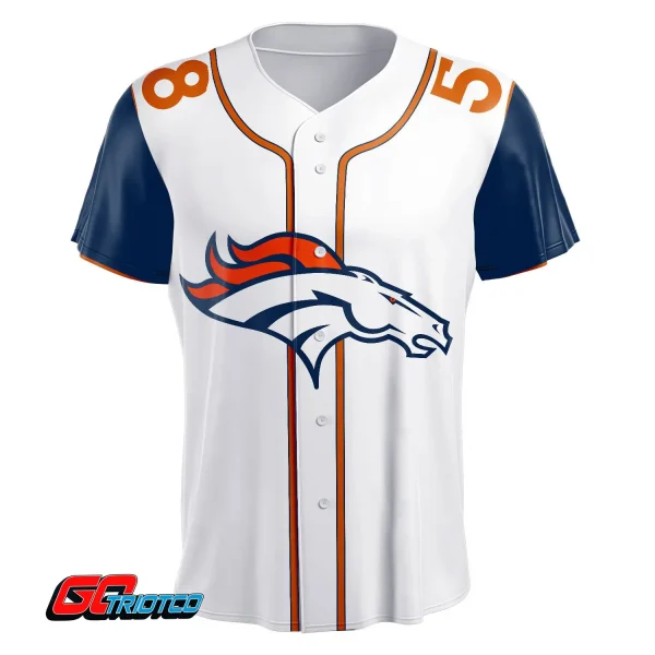 Denver Broncos | Away Print Baseball Jerseys - Image 2