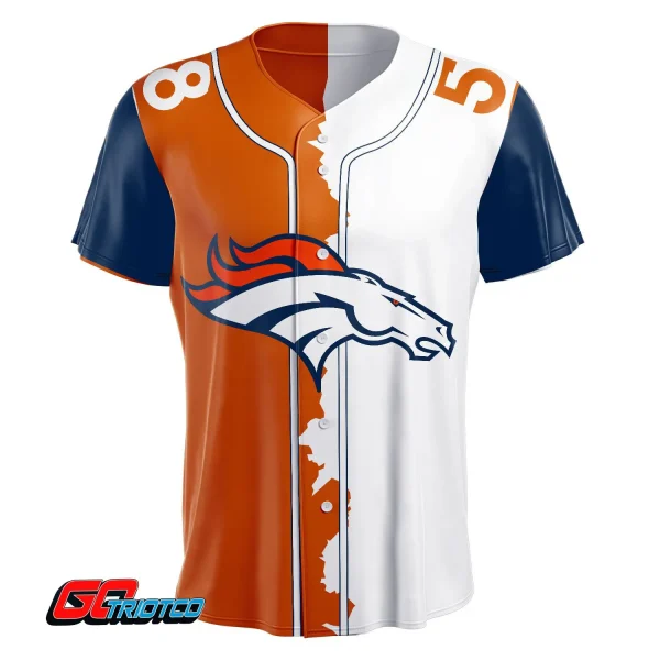 Denver Broncos | Home Mix Away Print Baseball Jerseys - Image 2