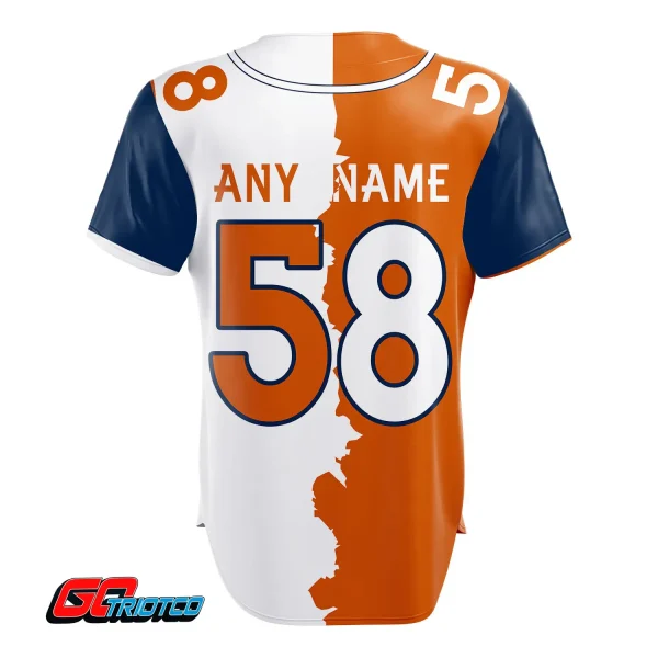 Denver Broncos | Home Mix Away Print Baseball Jerseys - Image 3