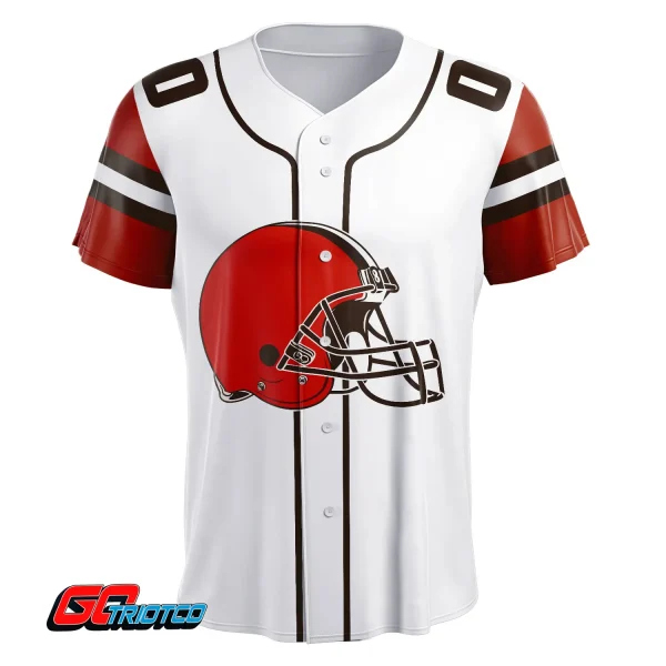 Cleveland Browns | Away Print Baseball Jerseys - Image 2