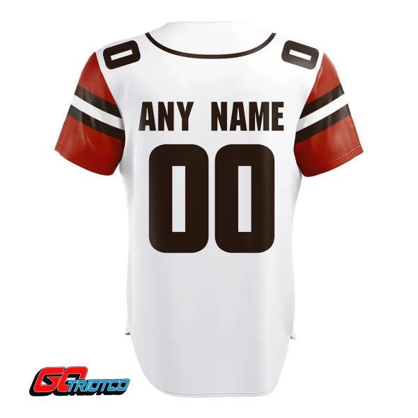 Cleveland Browns | Away Print Baseball Jerseys - Image 3