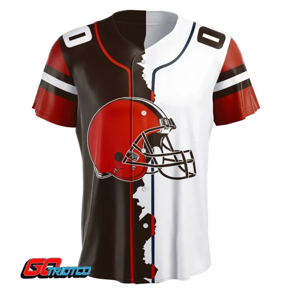 Cleveland Browns | Home Mix Away Print Baseball Jerseys - Image 2