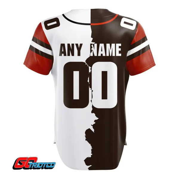 Cleveland Browns | Home Mix Away Print Baseball Jerseys - Image 3