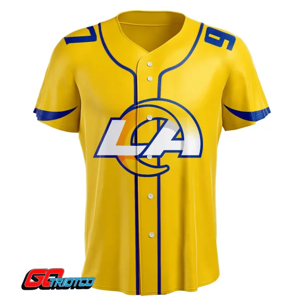 Los Angeles Rams | Away Print Baseball Jerseys - Image 2