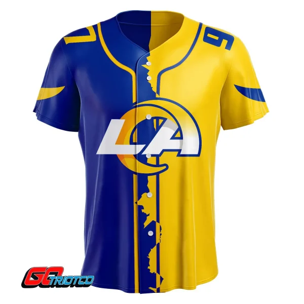 Los Angeles Rams | Home Mix Away Print Baseball Jerseys - Image 2