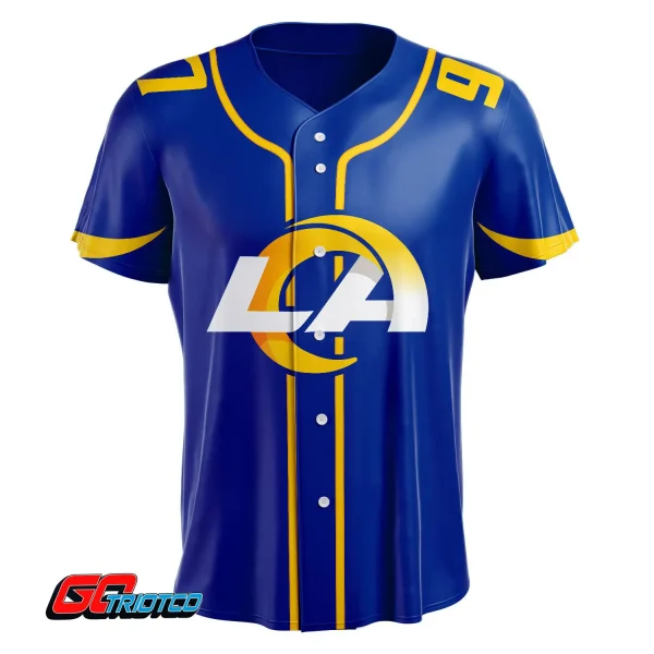 Los Angeles Rams | Home Print Baseball Jerseys - Image 2