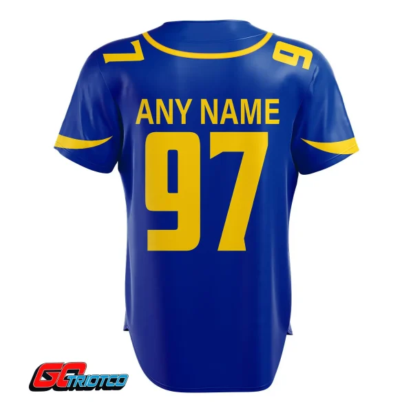 Los Angeles Rams | Home Print Baseball Jerseys - Image 3