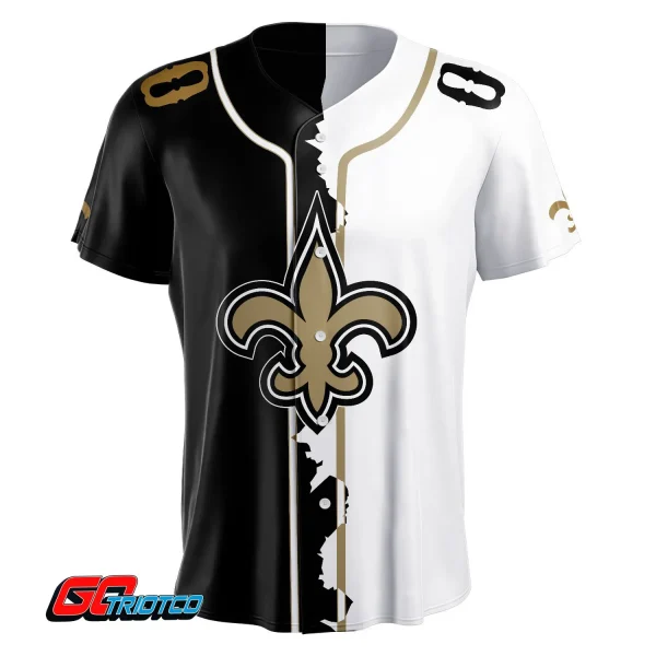 New Orleans Saints | Home Mix Away Print Baseball Jerseys - Image 2