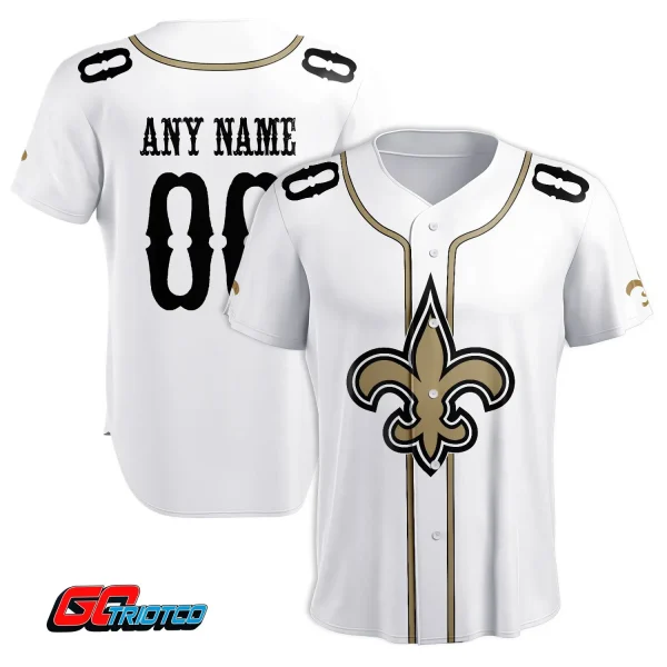 New Orleans Saints | Away Print Baseball Jerseys