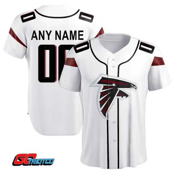 Atlanta Falcons | Away Print Baseball Jerseys