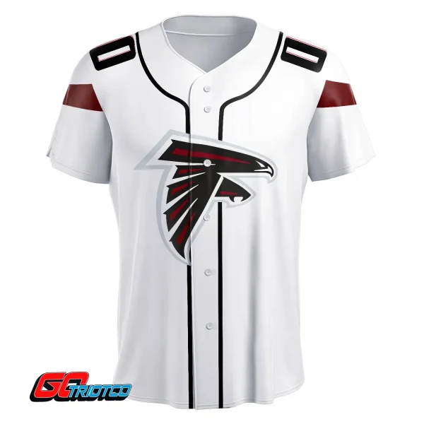 Atlanta Falcons | Away Print Baseball Jerseys - Image 2