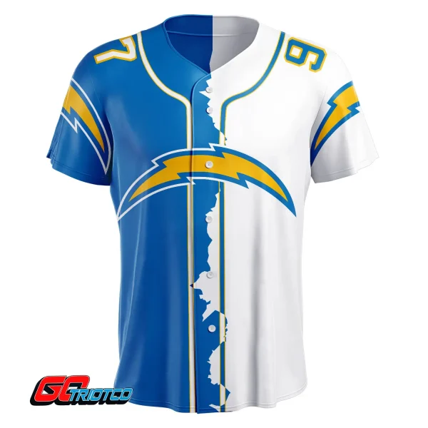 Los Angeles Chargers | Home Mix Away Print Baseball Jerseys - Image 2