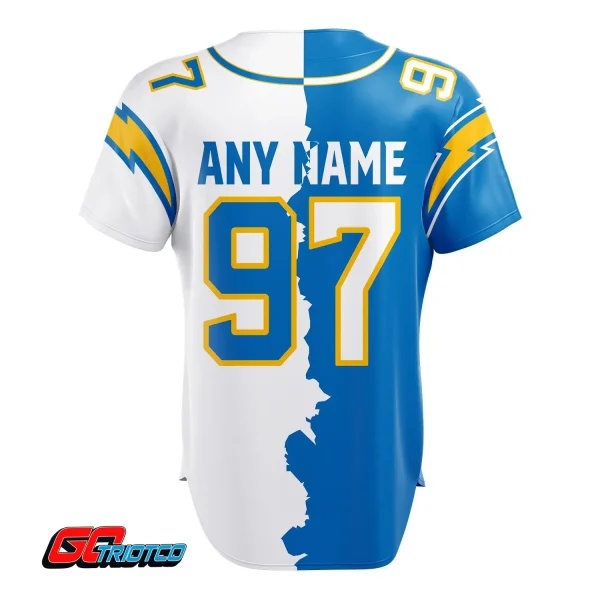 Los Angeles Chargers | Home Mix Away Print Baseball Jerseys - Image 3