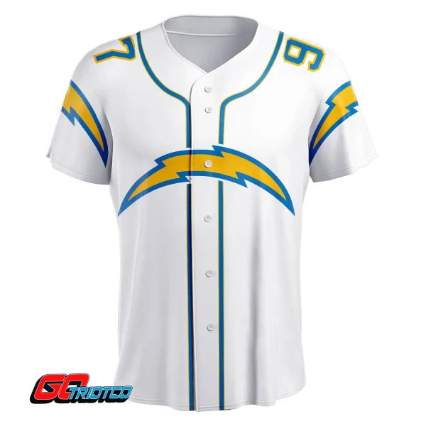 Los Angeles Chargers | Away Print Baseball Jerseys - Image 2