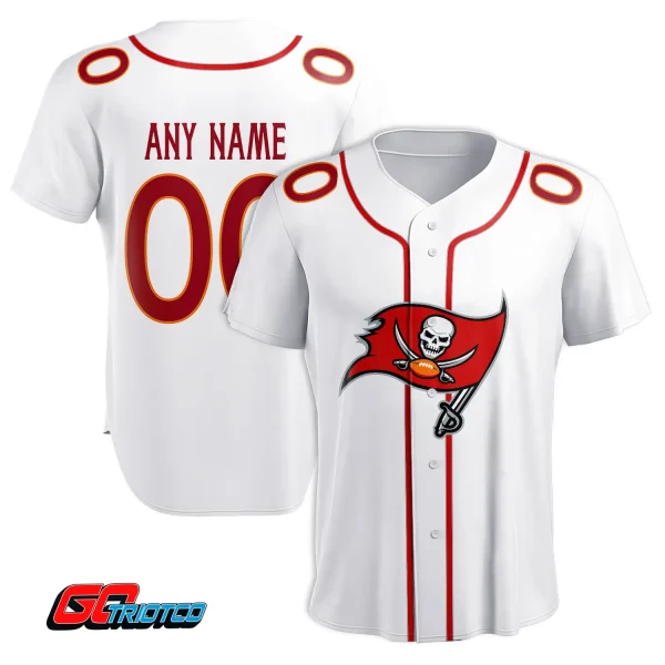 Tampa Bay Buccaneers | Away Print Baseball Jerseys