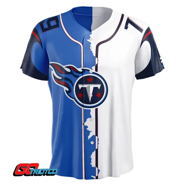 Tennessee Titans | Home Mix Away Print Baseball Jerseys - Image 2