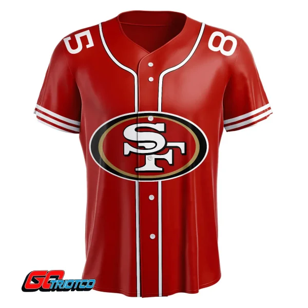 San Francisco 49ers | Home Print Baseball Jerseys - Image 2