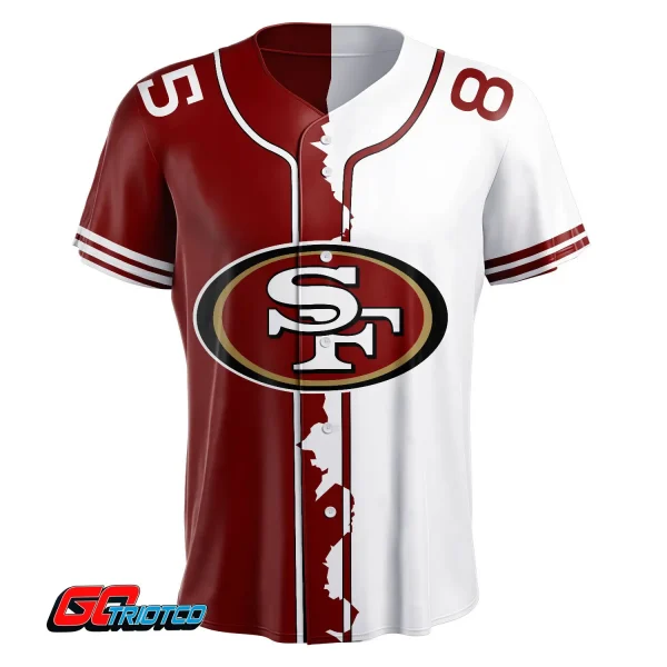 San Francisco 49ers | Home Mix Away Print Baseball Jerseys - Image 2