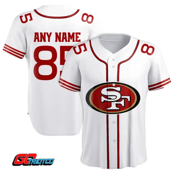 San Francisco 49ers | Away Print Baseball Jerseys