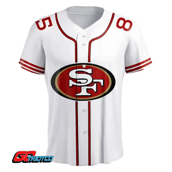 San Francisco 49ers | Away Print Baseball Jerseys - Image 2