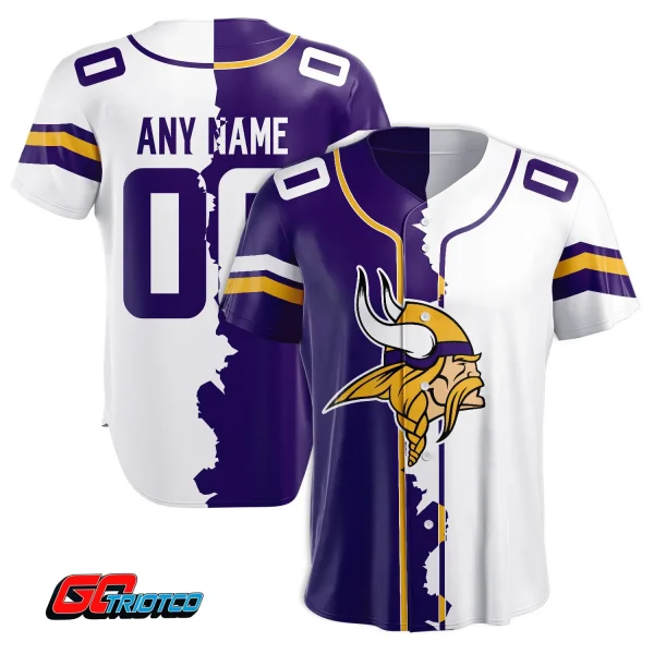 Minnesota Vikings | Home Mix Away Print Baseball Jerseys