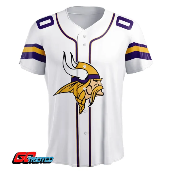 Minnesota Vikings | Away Print Baseball Jerseys - Image 2