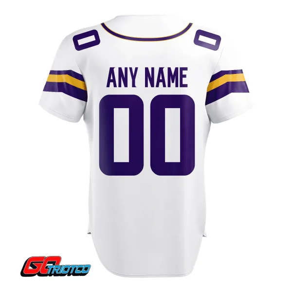 Minnesota Vikings | Away Print Baseball Jerseys - Image 3