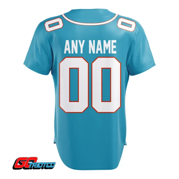 Miami Dolphins | Home Print Baseball Jerseys - Image 3