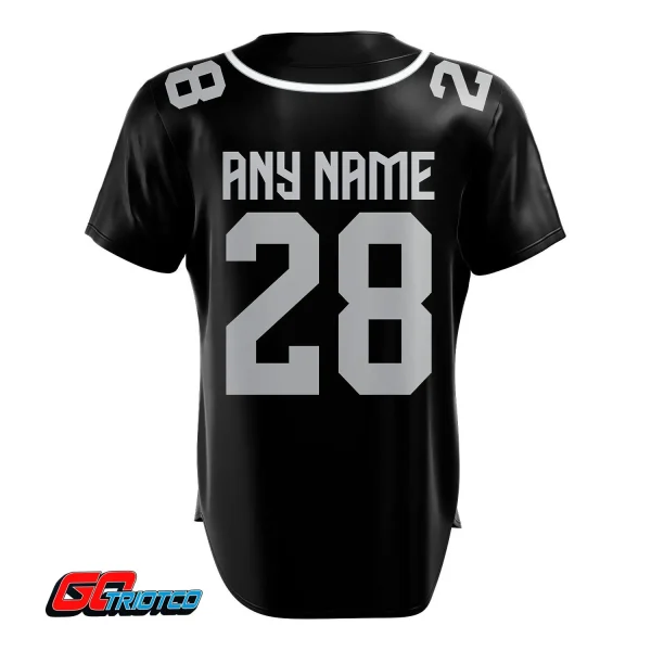 Las Vegas Raiders | Home Print Baseball Jerseys - Image 3