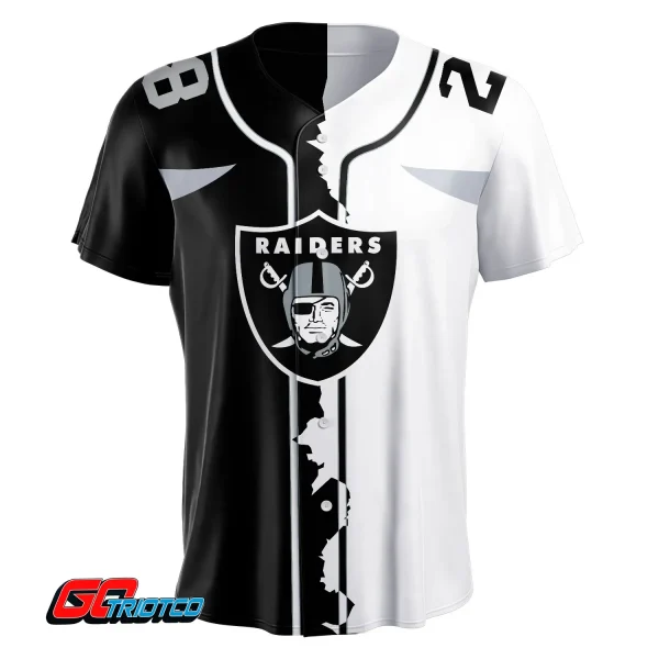 Las Vegas Raiders | Home Mix Away Print Baseball Jerseys - Image 2