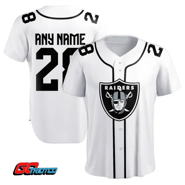 Las Vegas Raiders | Away Print Baseball Jerseys