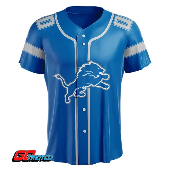 Detroit Lions | Home Print Baseball Jerseys - Image 2