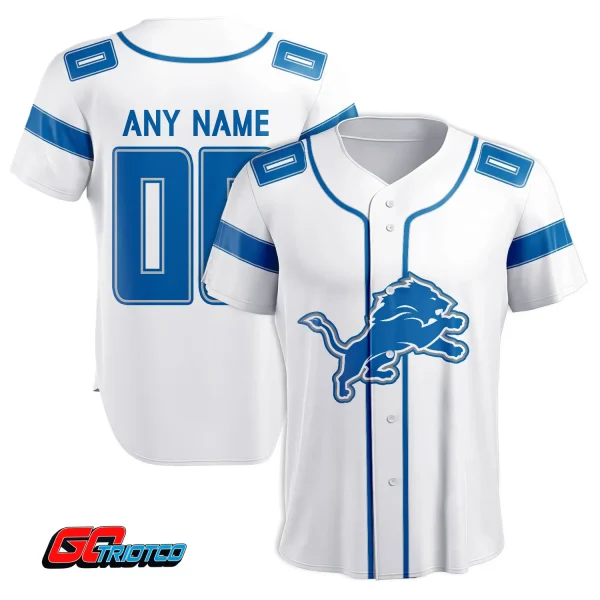 Detroit Lions | Away Print Baseball Jerseys