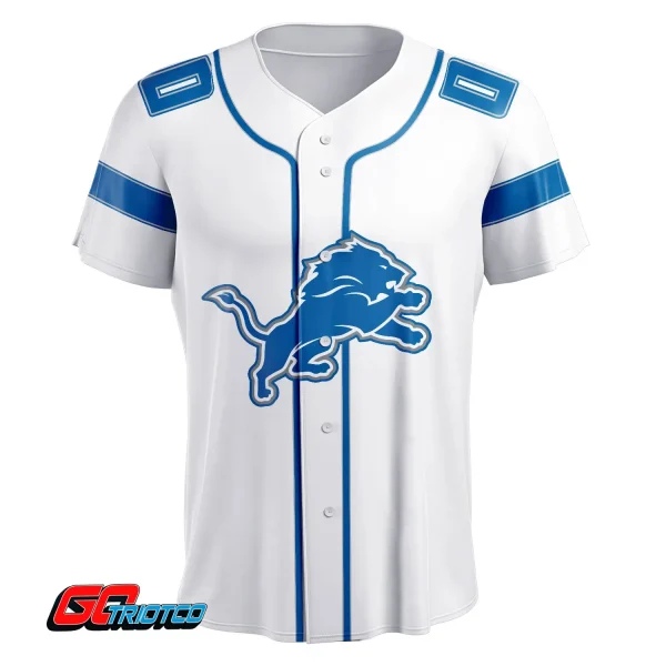 Detroit Lions | Away Print Baseball Jerseys - Image 2