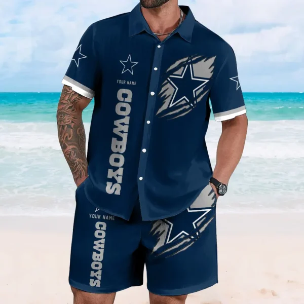 Dallas Cowboys Full Set Hawaiian Shirt And Short Pants Personalized Name Gifts For Fans