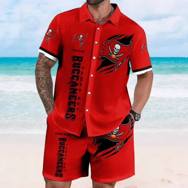 Tampa Bay Buccaneers Full Set Hawaiian Shirt And Short Pants Personalized Name Gifts For Fans