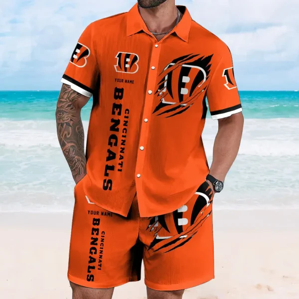 Cincinnati Bengals Full Set Hawaiian Shirt And Short Pants Personalized Name Gifts For Fans