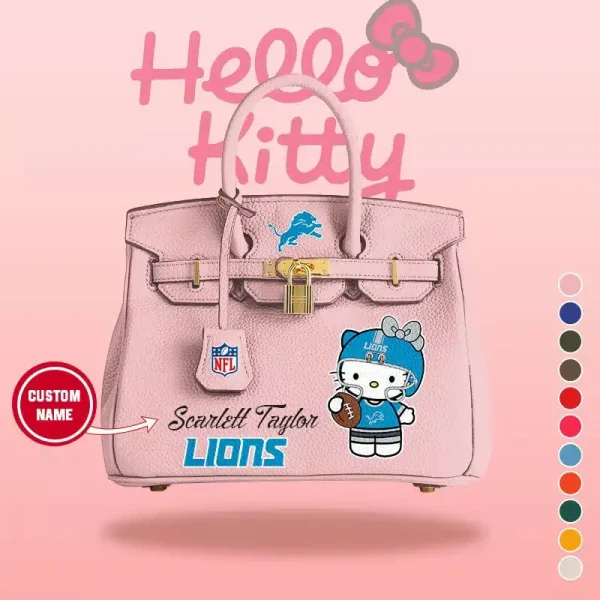 Detroit Lions x Hello Kitty Birkin Style Premium Leather Bag SPTBIRKINBAG003 - Image 6